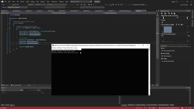 C# Урок 2.5 - Virtual(виртуальные методы) , Override (отличие переопределения от замещения).