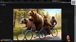 Медведи на велосипеде, а за ними кот задом наперед, применяем t2I style adapter в #stablediffusion