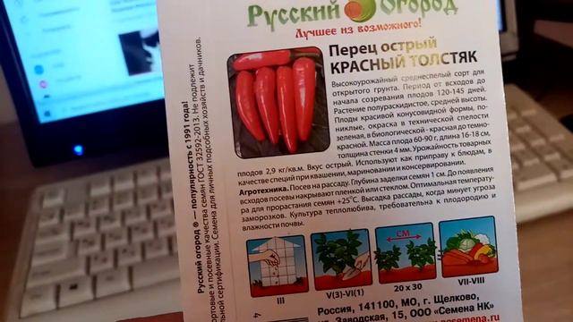 Острый Перец!!! Для Открытого Грунта сорта "КРАСНЫЙ ТОЛСТЯК" буду выращивать в 2022г 18 02 2022г смотреть онлайн