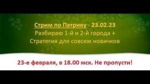 #27 стрим по Патрику - полный разбор 1 и 2 городов + стратегия для совсем новичков