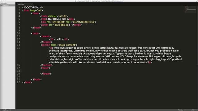 HTML5 Tutorials #3 - Site Structure - Header, Section, Aside, and Footer