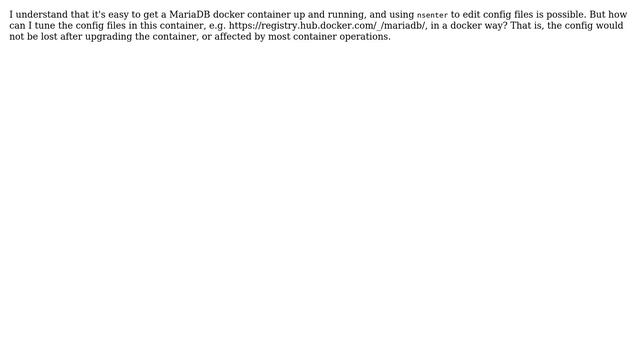 DevOps & SysAdmins: How to tune MariaDB/MySQL in a docker container? смотреть онлайн