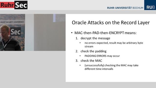 RuhrSec 2016 "Transport Layer Security – TLS 1.3 and backwards security issues", Jörg Schwenk смотреть онлайн