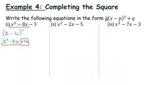 LCHL - Algebra - Completing the Square