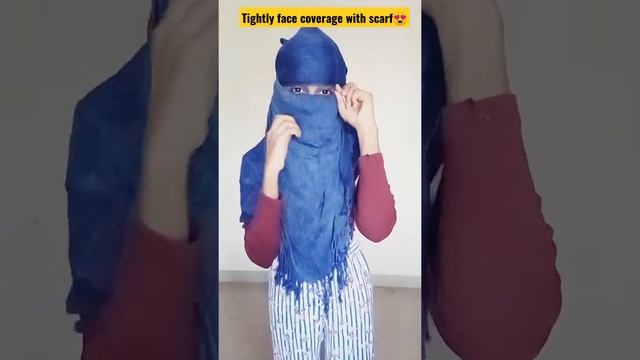 how to wrap/cover face with scarf or dupatta | #shorts #pihuswami #scarftutorials #facecovering