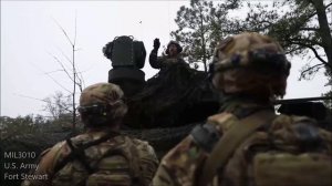 US Army, 3ID. M1A2 SEPv3 Abrams tanks. Soldiers during combat exercises.