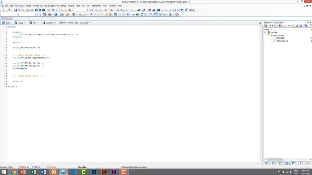 1. TASK MANAGER - Design Home Page and Manage Lists Page (PHP MySQL Project Tutorial)