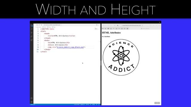 HTML Attributes href, scr, alt, title, style, width and height