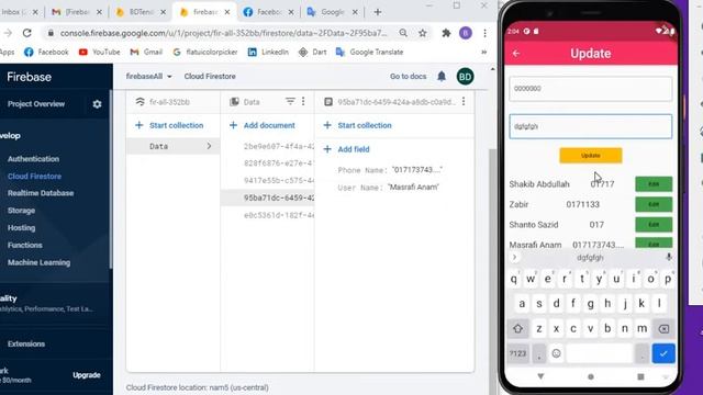 Insert, read, update & delete firebase data in flutter
