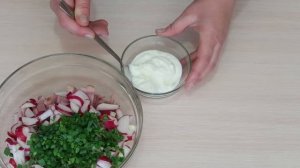 Салат с редиской и яйцом Вкусный быстрый салат