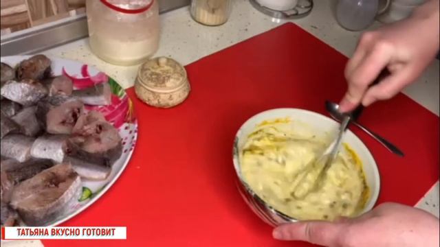 Жареный хек в кляре. Fried hake in batter.