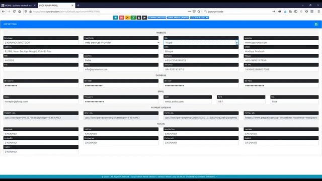 015 Loop Admin Panel steps for Web App Setting with Contacts QR Code & Social Media Wall