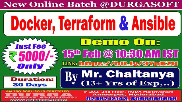 Docker, Terraform & Ansible Online Training @ DURGASOFT
