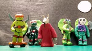 Черепашки ниндзя в лесу, 2 серия черепашек ниндзя лесу из пластилина,пластилиновые мультики.