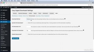 Course WordPress Ecommerce Easy Digital Downloads -09 EDD Settings: Video 27 Download settings