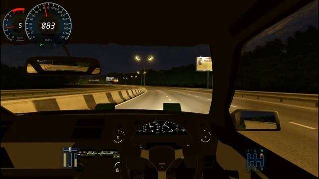 Ночная поездка за городом! City Car Driving смотреть онлайн