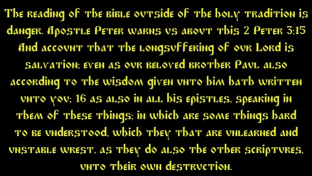 Holy Scriptures in the Light of the Holy Tradition
