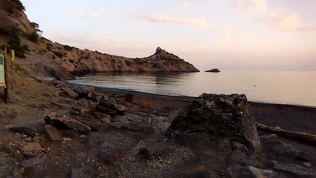 Царский пляж в октябре на закате. Осенняя дорога к пляжу. Новый Свет. Крым. смотреть онлайн