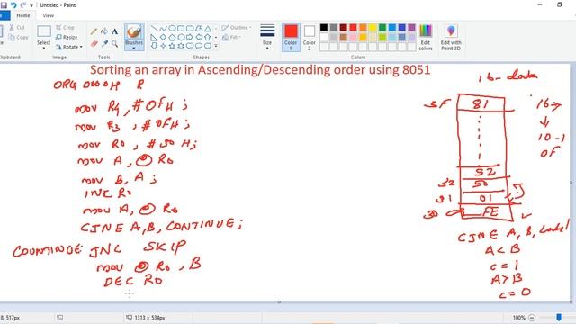 Sorting an Array in ascending/ Descending order using 8051 microcontroller смотреть онлайн