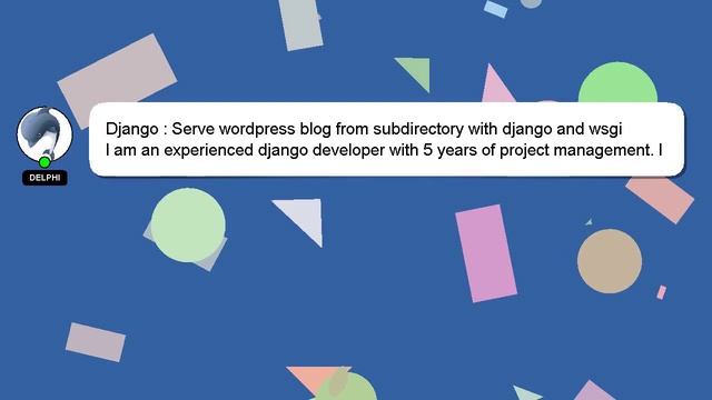 Django : Serve wordpress blog from subdirectory with django and wsgi смотреть онлайн