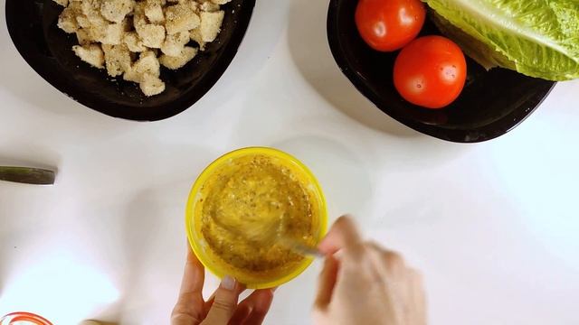 Классический салат цезарь с курицей и сухариками | Заправка для салата Цезарь