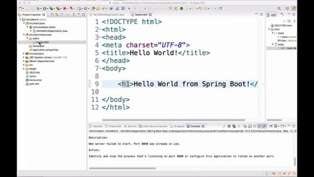 Hello World! in Java Spring Boot смотреть онлайн