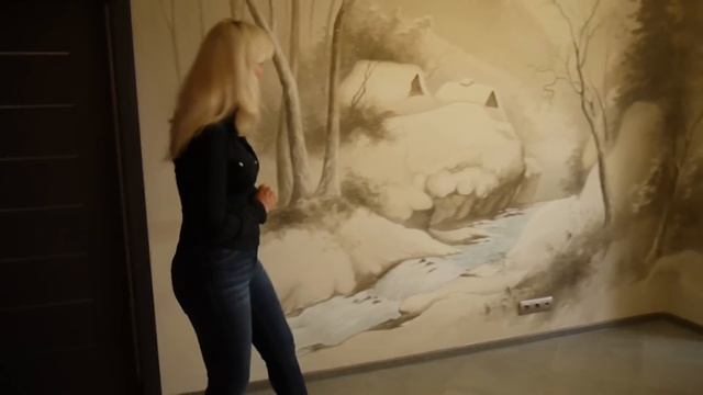 Роспись стены на кухне. "Артфреска" +7 (495) 640-95-50 смотреть онлайн