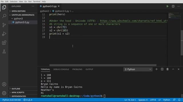 Python 3 - Episode 5 - What are strings