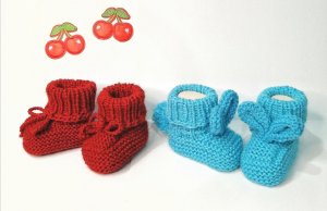 Пинетки спицами.