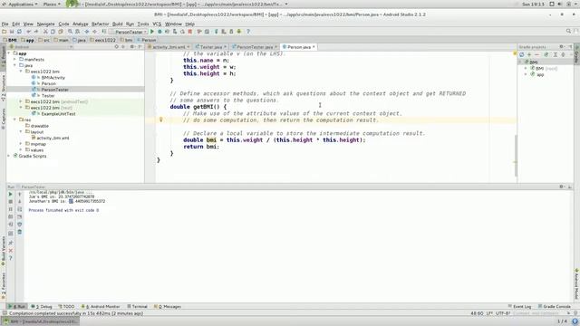 17 Define, Test, and Debug the getBMI and toString Accessor Methods смотреть онлайн