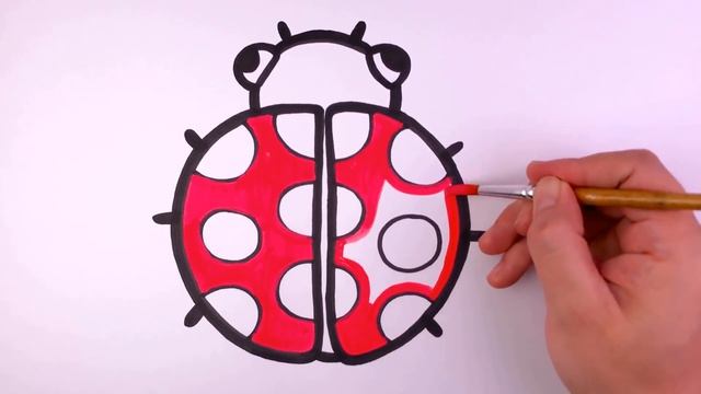 How to Draw Ladybug? Как нарисовать божью коровку? Bolalar uchun oson rasm chizish | Fun4Kids смотреть онлайн