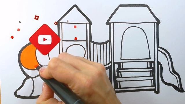 ДЕТСКАЯ ИГРОВАЯ ПЛОЩАДКА / мультик раскраска для детей / Нарисуй Ка