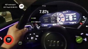 AUDI S5 B9 STAGE3 TTS650 MG1CS002 0-100 : 100-200 : 1/4 mile : AGP motorsport