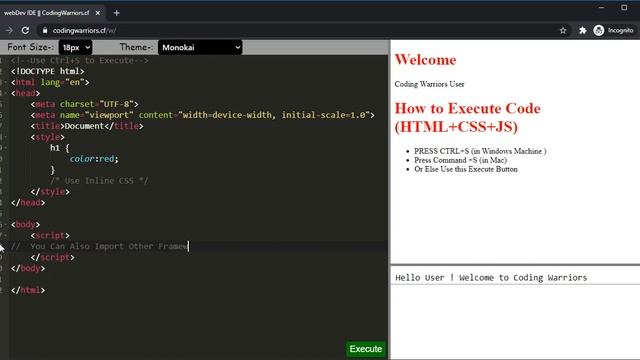 How to use WebDevelopment IDE (HTML+CSS+JS)