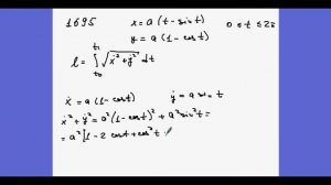1695. Длина одной арки циклоиды.