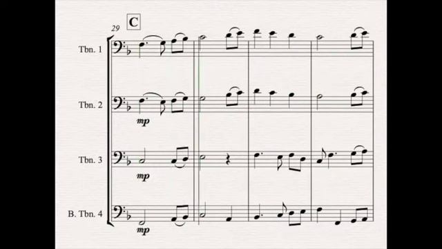 The First Noel - Trombone Quartet - ♪ Sheet Music ♪ смотреть онлайн