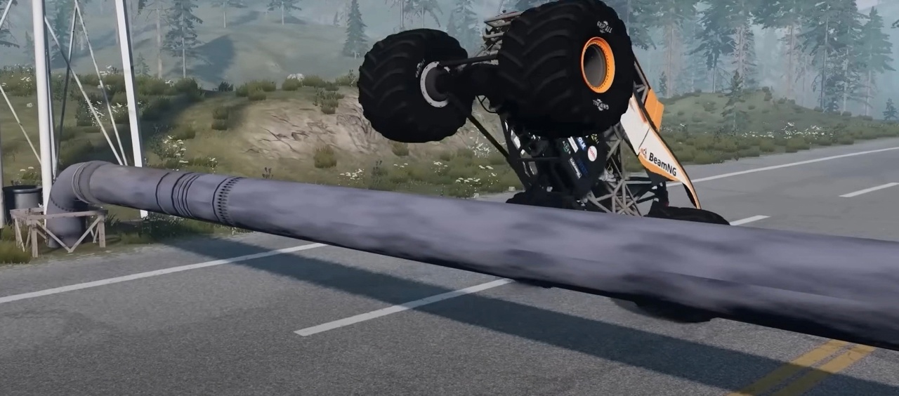 Автомобили против низких труб BeamNG Drive смотреть онлайн