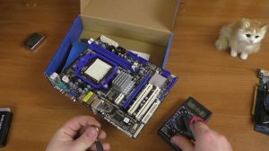 Покупки на блошинке - мать под разгон FX, БП, HD7750 и котёнок