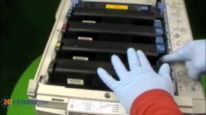 How to replace the Okidata C3200n toner cartridges