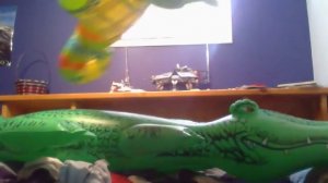 Inflatable dolphin and gecko ride