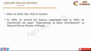 Gregor Johann Mendel : Father of genetics | Gregor Mendel's law of Inheritance