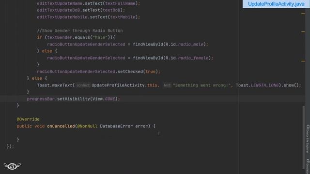 #20 Update Profile Activity | Login and Register Android App with Database using Firebase Auth