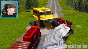 Аварии ОГРОМНЫХ Машин на БОЛЬШИХ Колёсах BeamNG Drive Челлендж!