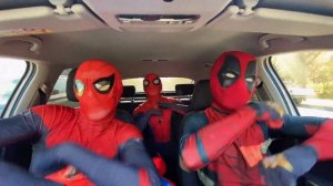 2 SPIDER-MAN 2 DEADPOOL DANCE IN THE CAR | СУПЕРГЕРОИ ТАНЦУЮТ В МАШИНЕ