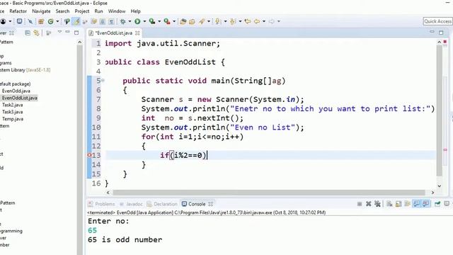 print list of even and odd number in java смотреть онлайн