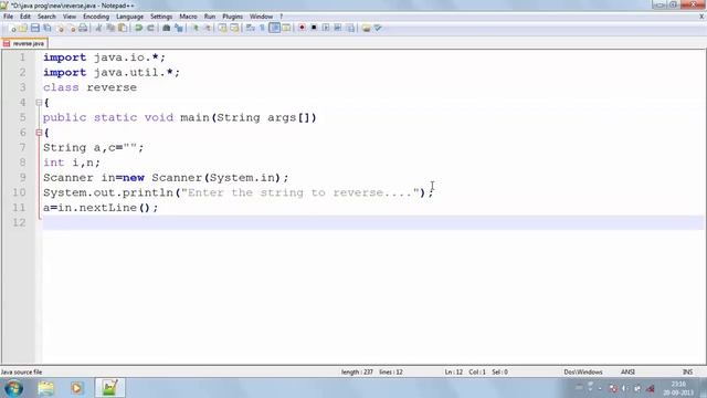 String Reverse In Java Program смотреть онлайн