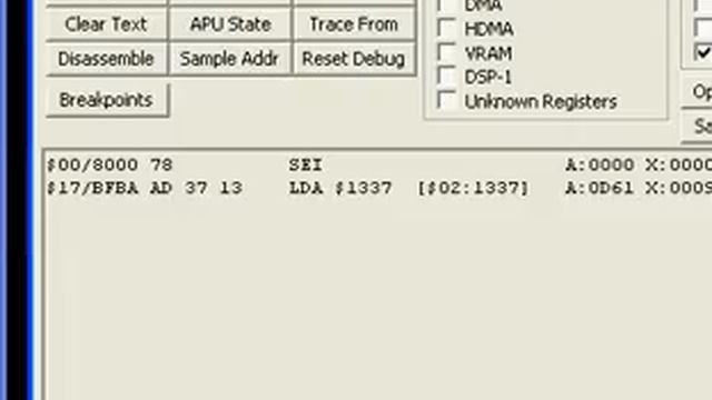 Snes9x Debugger -- video tutorial смотреть онлайн