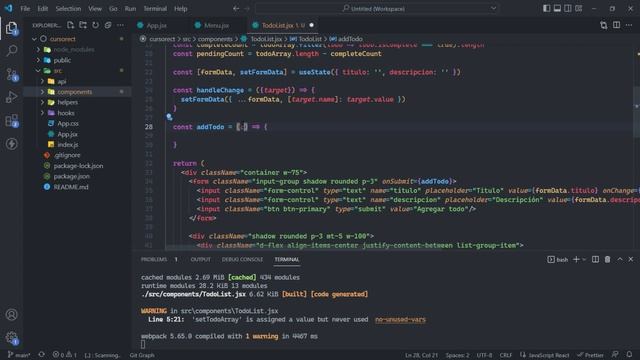 35. Todo List: añadir y eliminar ToDo´s | React en español смотреть онлайн