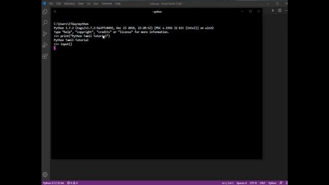 Python Hello World Program in Tamil (Python Course in Tamil) [Class - 4]