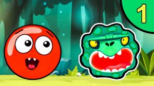 Несносный КРАСНЫЙ ШАР против монстров #1. Зелёные джунгли. Мультик ИГРА Red Ball на Игрули TV